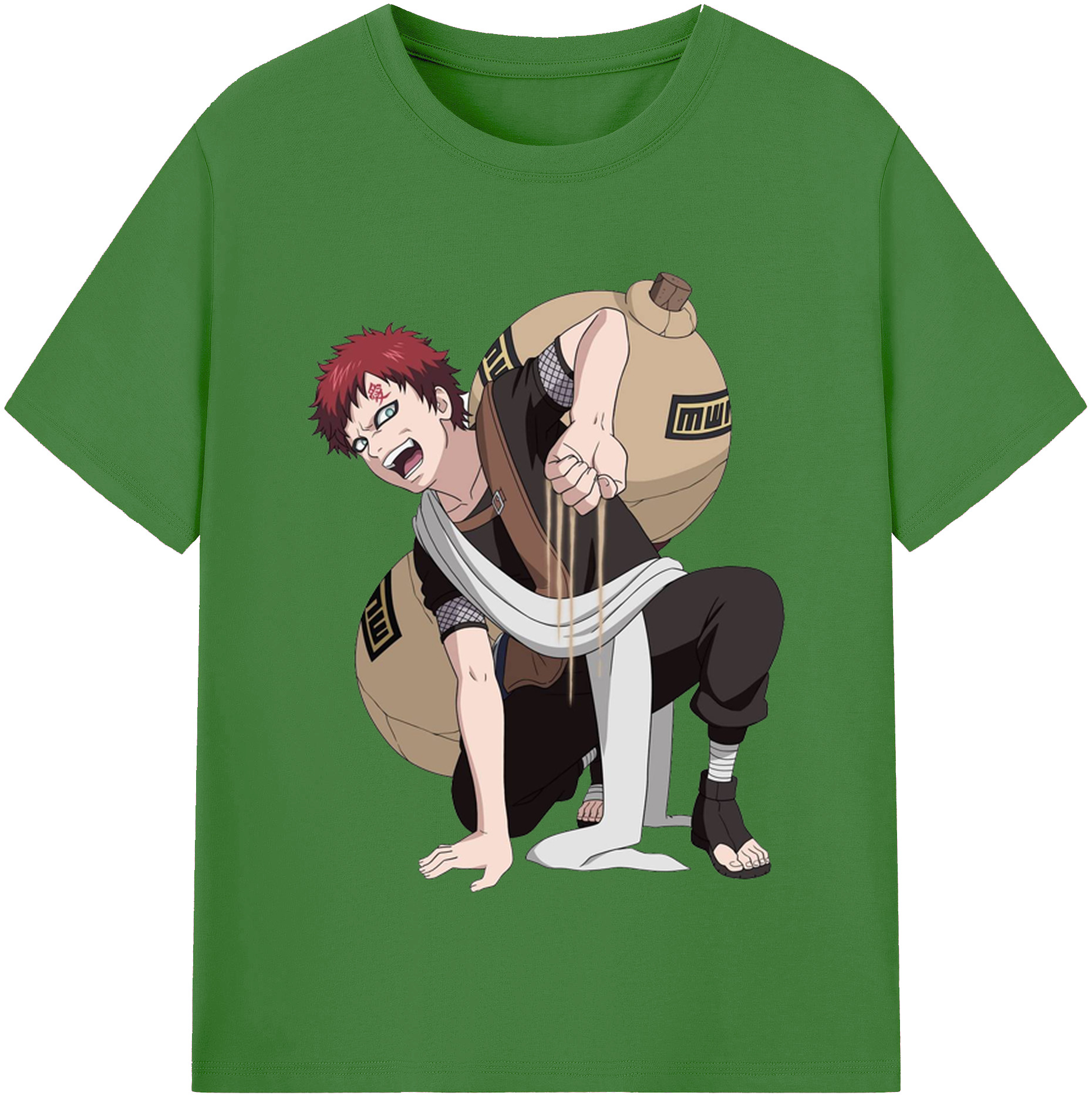 （画像用） NARUTO -ナルト- ガアラ Gaara レディースカジュアルプリントTシャツ（綿100％）